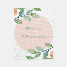 Couverture Polaire Couleur d'eau florale Blanche-molette