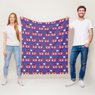 Couverture Polaire Couleur mignonne amour Mugs Motif Bleu