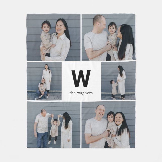 Couverture Polaire Couleur modifiable de monogramme en gras couvertur (Devant)