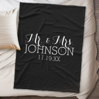 Couleur Solide Noir Mr & Mrs Wedding Favors