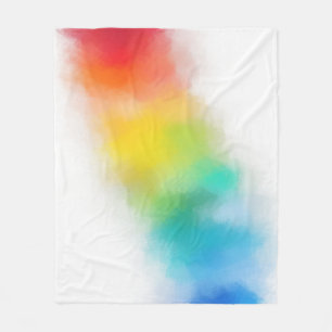 Couverture Polaire Couleurs arc-en-ciel rose bleu violet vert jaune