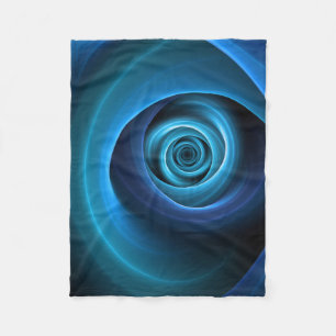 Couverture Polaire Couleurs bleu spirale 3D Art Abstrait fractal mode