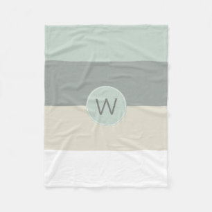 Couverture Polaire Couleurs calmantes Stripes minimalistes avec Monog