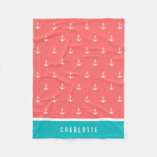 Couverture Polaire Couleurs personnalisées Ajouter un nom Ancre naut