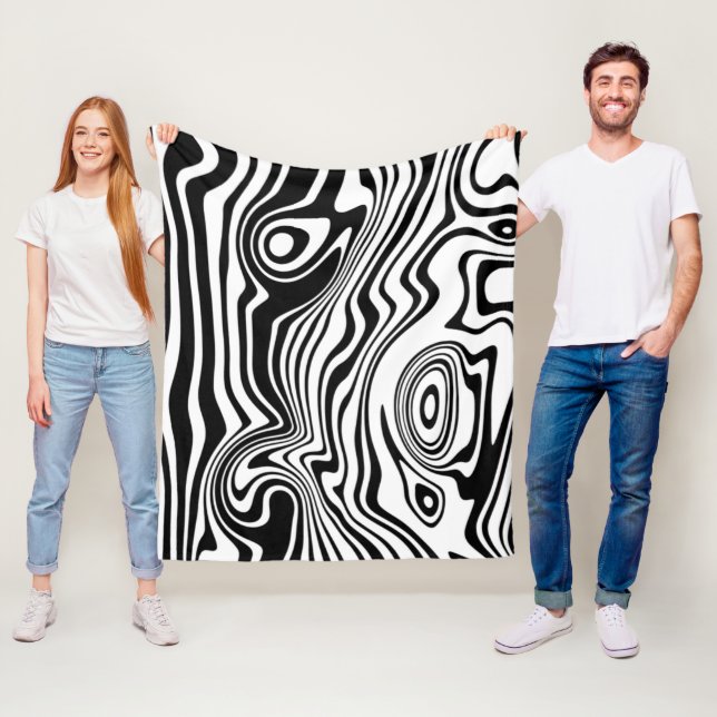 Couverture Polaire Couleurs personnalisées Blanche polaire Abstrait n (En situation)