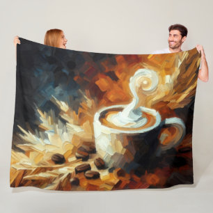 Couverture Polaire Coupe artistique Abstraite de café