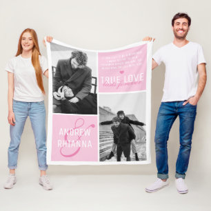 Couverture Polaire Couple Amour Véritable 2 Photo & Citation