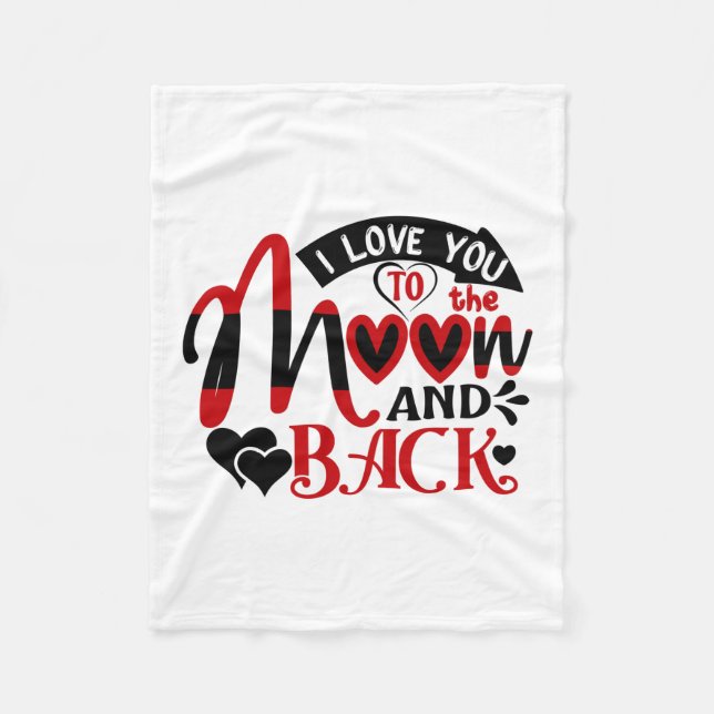 Couverture Polaire Couple Art I Love You To The Moon (Devant)