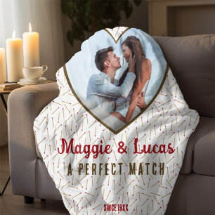 Couverture Polaire Couple Personnalisé Parfait Correspondance Nom Cal