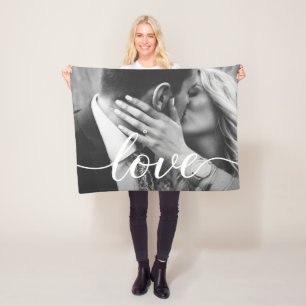 Couverture Polaire Couple Photo handlettering Amour Personnalisé