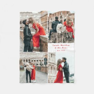 Couverture Polaire Couples modernes 4 Photo Collage