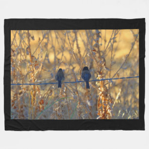 Couverture Polaire Couples romantiques d'oiseau de moineau sur un