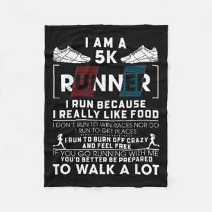 Couverture Polaire Coureur de 5k Je cours parce que j'aime vraiment l
