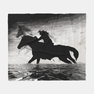 Couverture Polaire Courir avec des esprits - Chevaux Jeter une couver