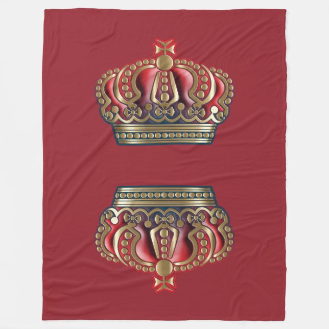 Couverture Polaire Couronne de la Croix Royale - Bleu Or (Devant)
