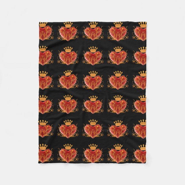 Couverture Polaire Couronne Filigree Heart Fleece Blanket (Devant)