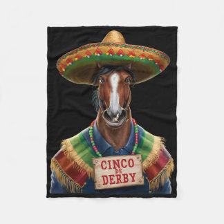Couverture Polaire Course de chevaux drôle vintage Cinco De Der1 