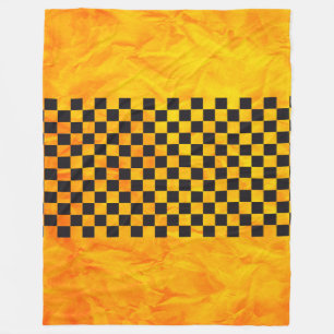 Couverture Polaire Course de voiture / Motif d'échecs + votre backgr.