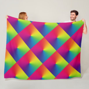 Couverture Polaire Coussin à carreaux Rainbow