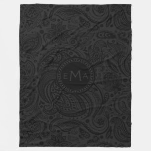 Couverture Polaire Coussin noir et gris foncé