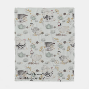 Couverture Polaire Couture Canards et poulets Blanche polaire pour bé