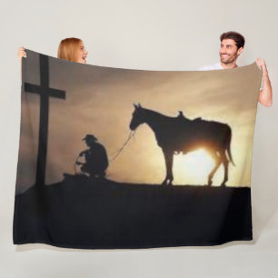Couverture Polaire COWBOY et CHEVAL