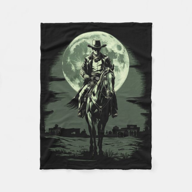 Couverture Polaire Cowboy Horseck Riding Salon Gunfight Sheriff (Devant)