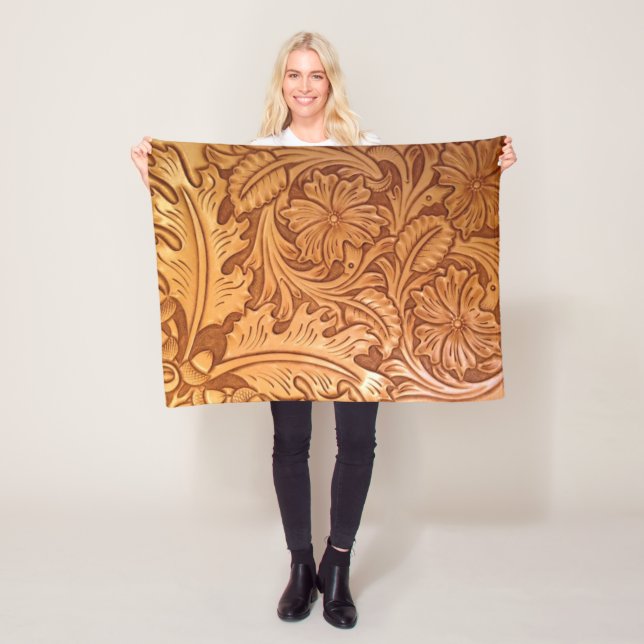 Couverture Polaire cowboy rustique de l'Ouest (En situation)