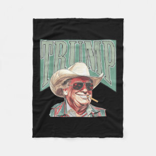 Couverture Polaire Cowboy Western Faire de l'Amérique Grand Trump pap