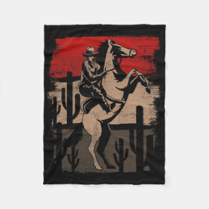 Couverture Polaire Cowboy Wild West Country Horseck équitation Cheval