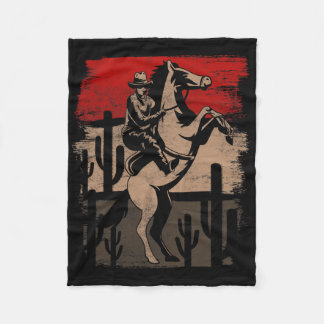 Couverture Polaire Cowboy Wild West Country Horseck équitation Cheval