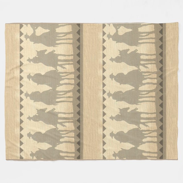 Couverture Polaire Cowboys western roundup fleece Throw Blanket 50x60 (Devant (Horizontal))
