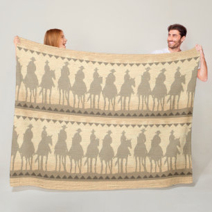 Couverture Polaire Cowboys western roundup fleece Throw Blanket 50x60