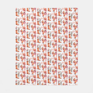 Couverture Polaire Cowgirl rose occidentale