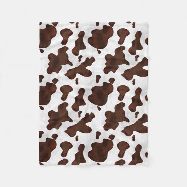 Couverture Polaire Cowhide Faux Hair Western Leather Spotted (Devant)
