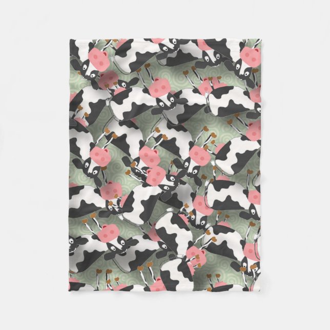 Couverture Polaire Cows Fleece Blanche (Devant)