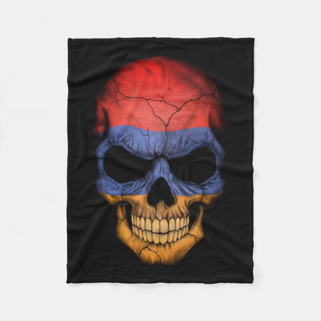 Couverture Polaire Crâne arménien personnalisable de drapeau (Devant)