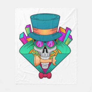 Couverture Polaire Crâne aux échecs avec pièce d'échecs Rook