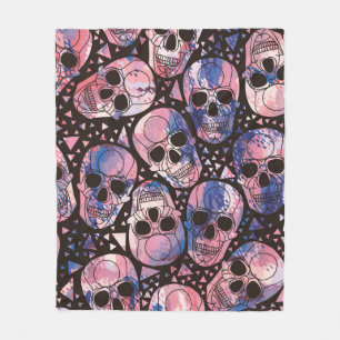 Couverture Polaire Crâne avec ornement polygonal. Halloween. Inséable