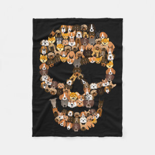 Couverture Polaire Crâne de Chien - Costume de squelette de chiot eff