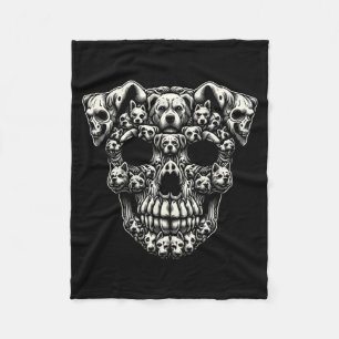Couverture Polaire Crâne de Chien Radiographie Halloween Squelette No