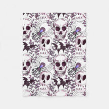 crâne pourpre, chauve-souris et araignées