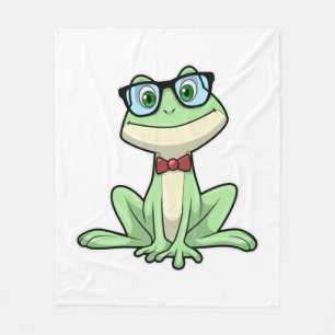 Couverture Polaire Cravate de lunettes pour étudiants Nerd grenouille