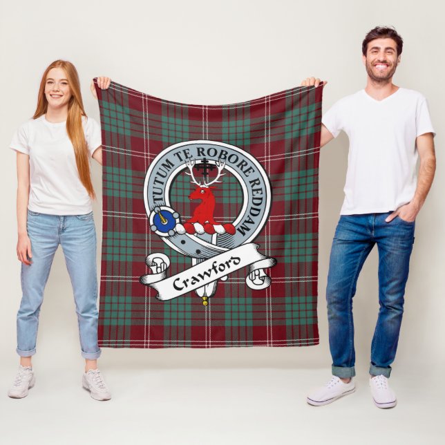 Couverture Polaire Crawford Moderne Clan Badge Tartan Plaid (En situation)