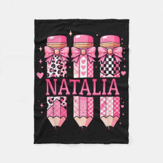 Couverture Polaire Crayon personnalisé Natalia Retour à l'école