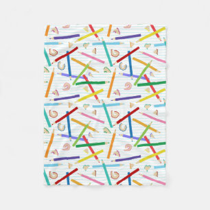 Couverture Polaire Crayons de couleur motif