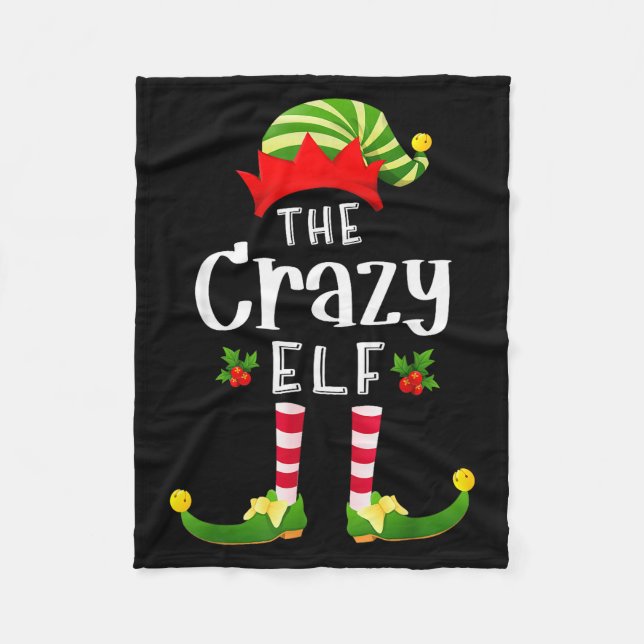 Couverture Polaire Crazy Christmas Elf Matching Pajama X-mas Party  (Devant)
