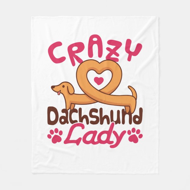 Couverture Polaire Crazy Dachshund Lady Doxie Maman (Devant)