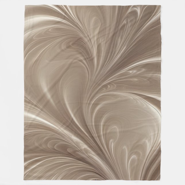 Couverture Polaire Cream Swirl - Design Abstrait Beige doux (Devant)