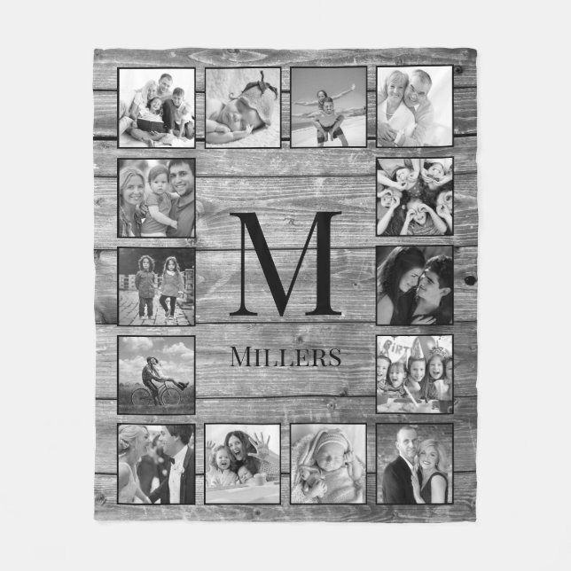 Couverture Polaire Create Your Custom Photo Collage Rustic Farmhouse (Devant)
